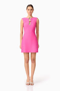 Celina Low Back Mini Dress in Pink