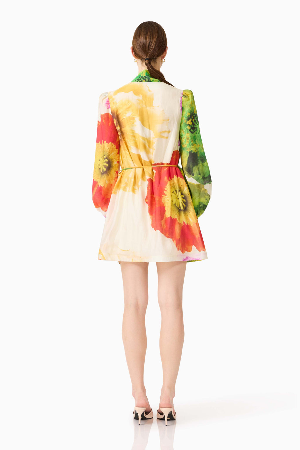 Lilia Long Sleeve Mini Dress in Multi Floral