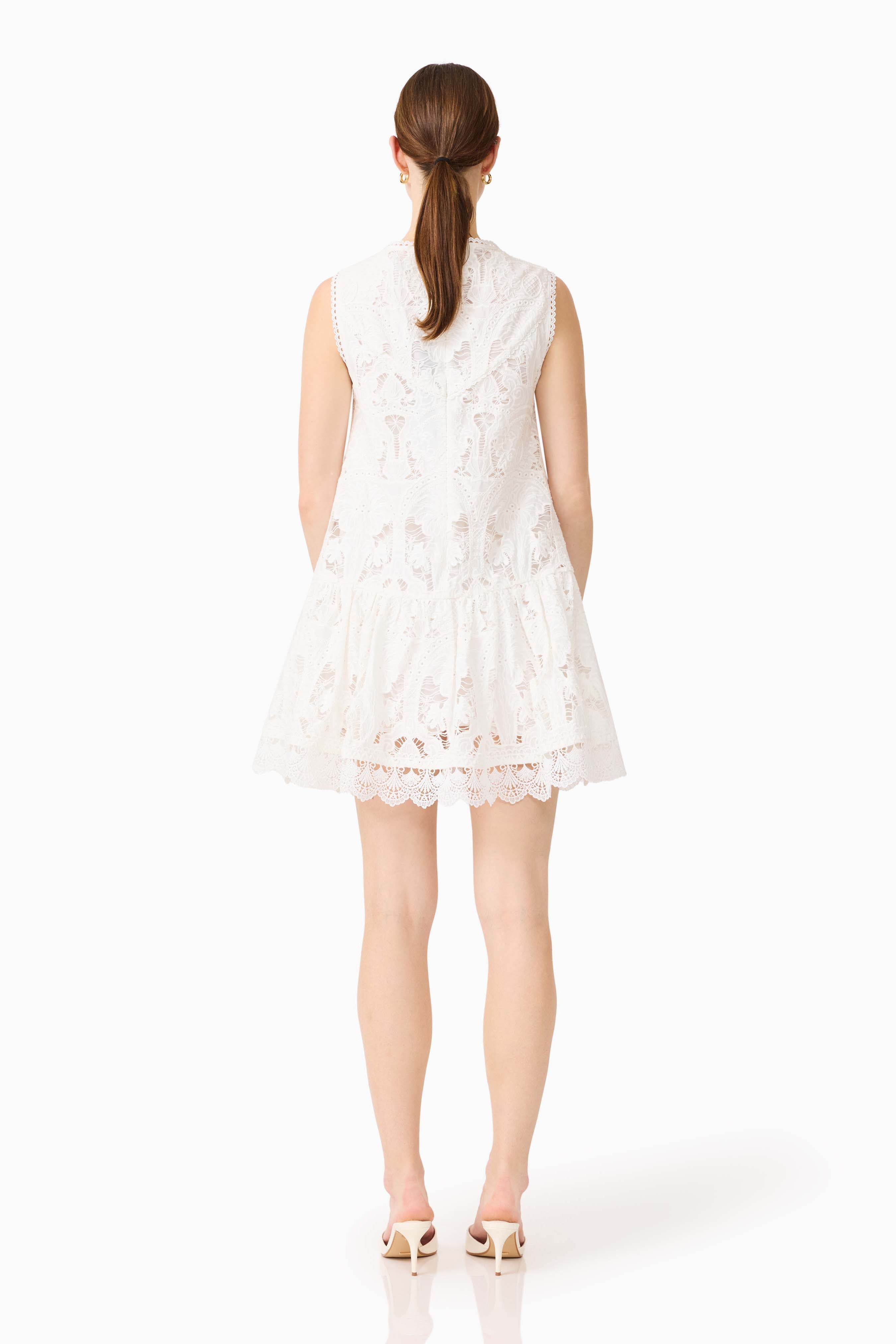 Giovanna Shift Mini Dress in White