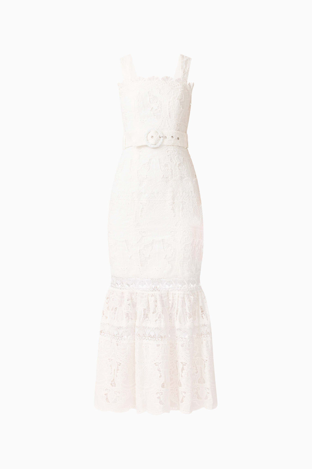 Giovanna Fit & Flare Maxi Dress in White