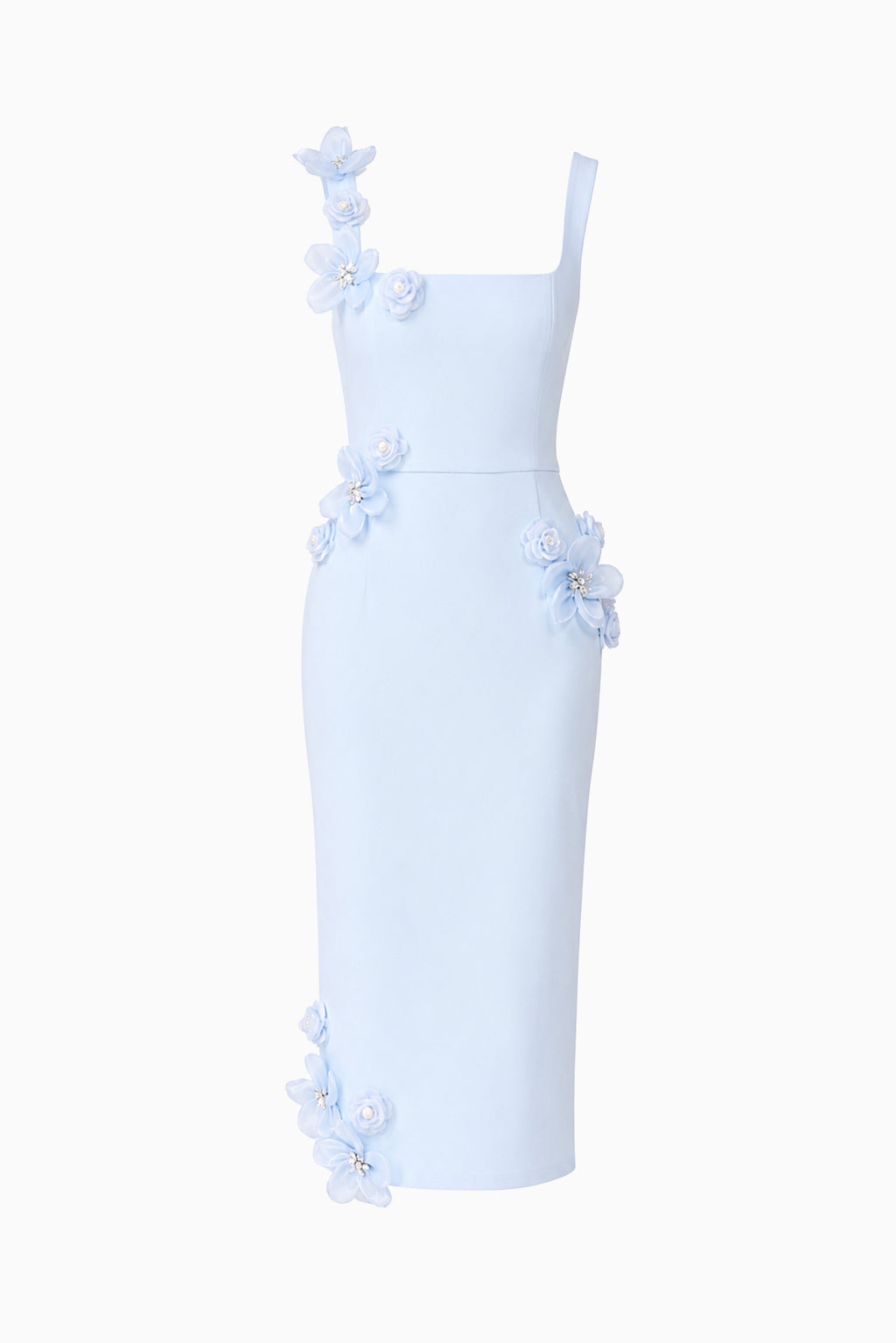 Chantelle 3D Midi Dress In Blue