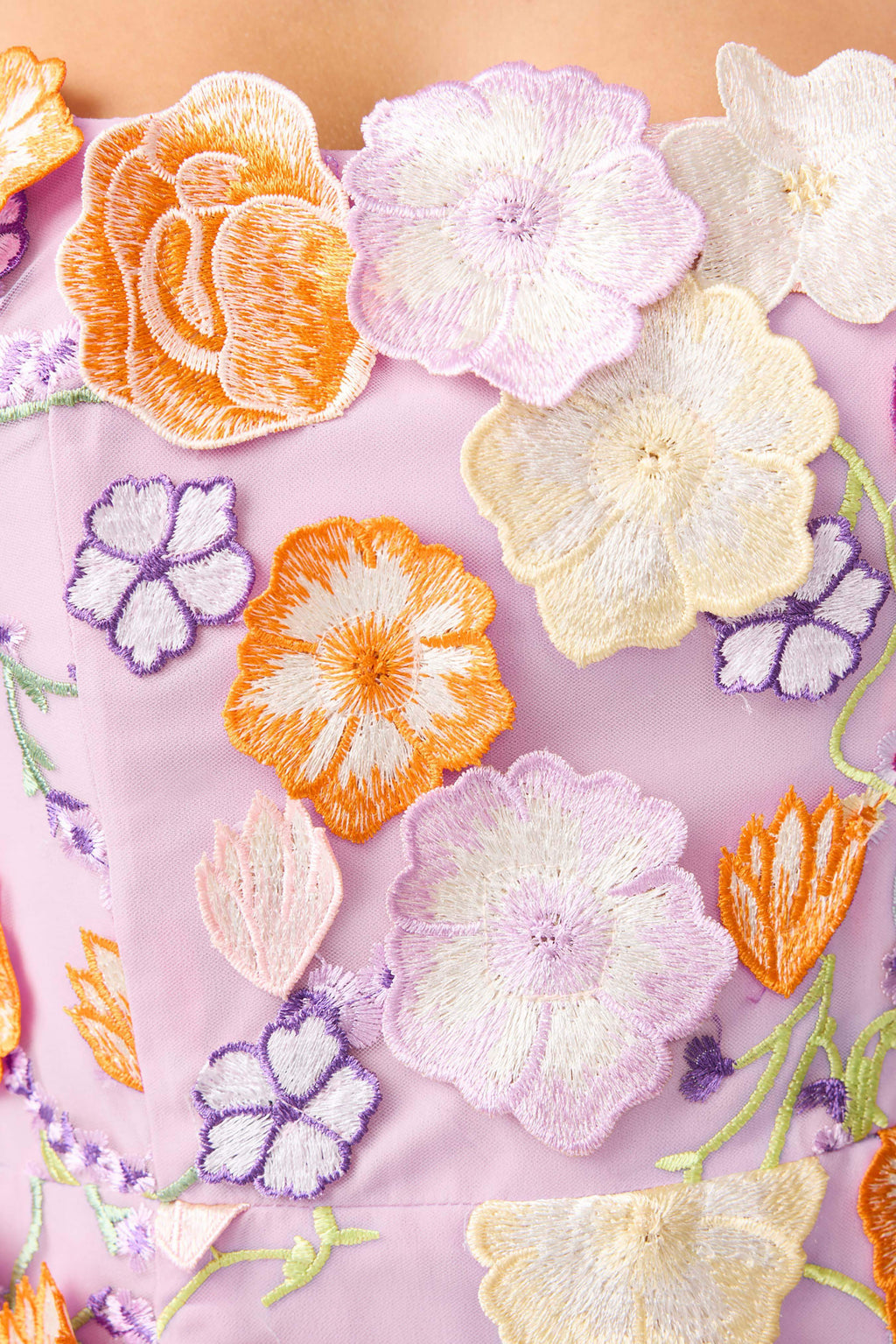 Arabella Strapless Floral Mini Dress in Orange & Purple