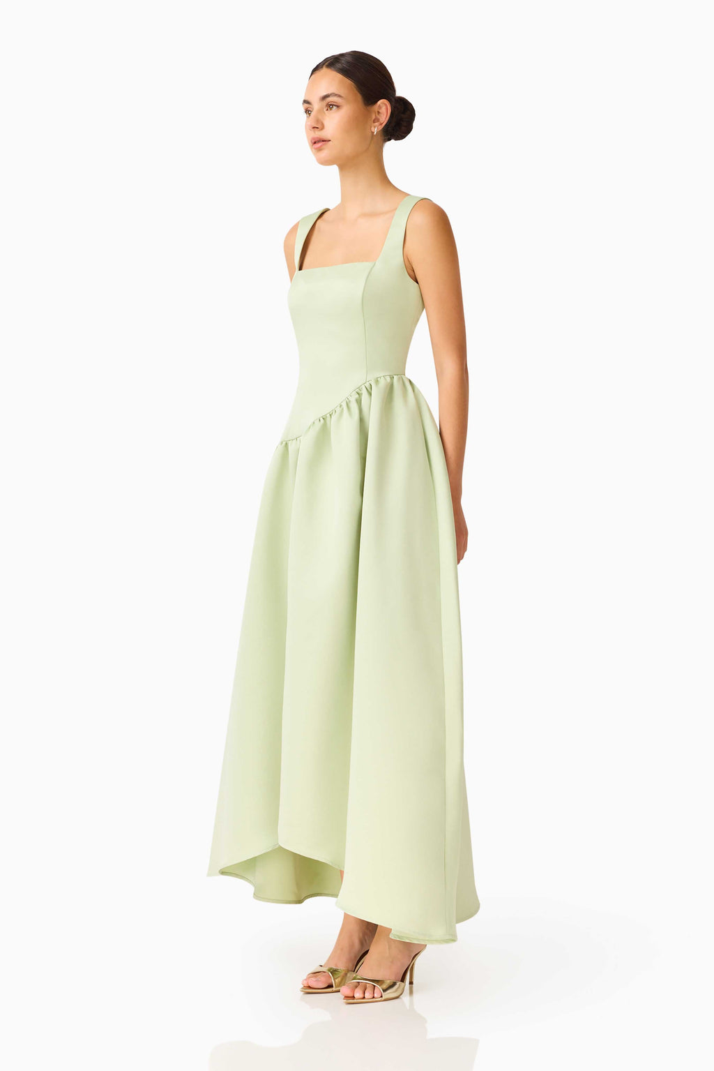 Ruelle A-Line Maxi Dress in Sage Green