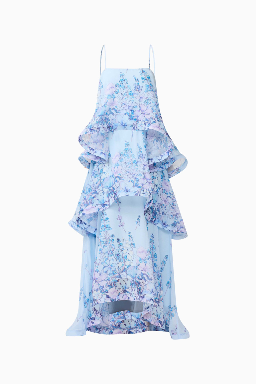 Armani Tiered Maxi Dress in Baby Blue Floral