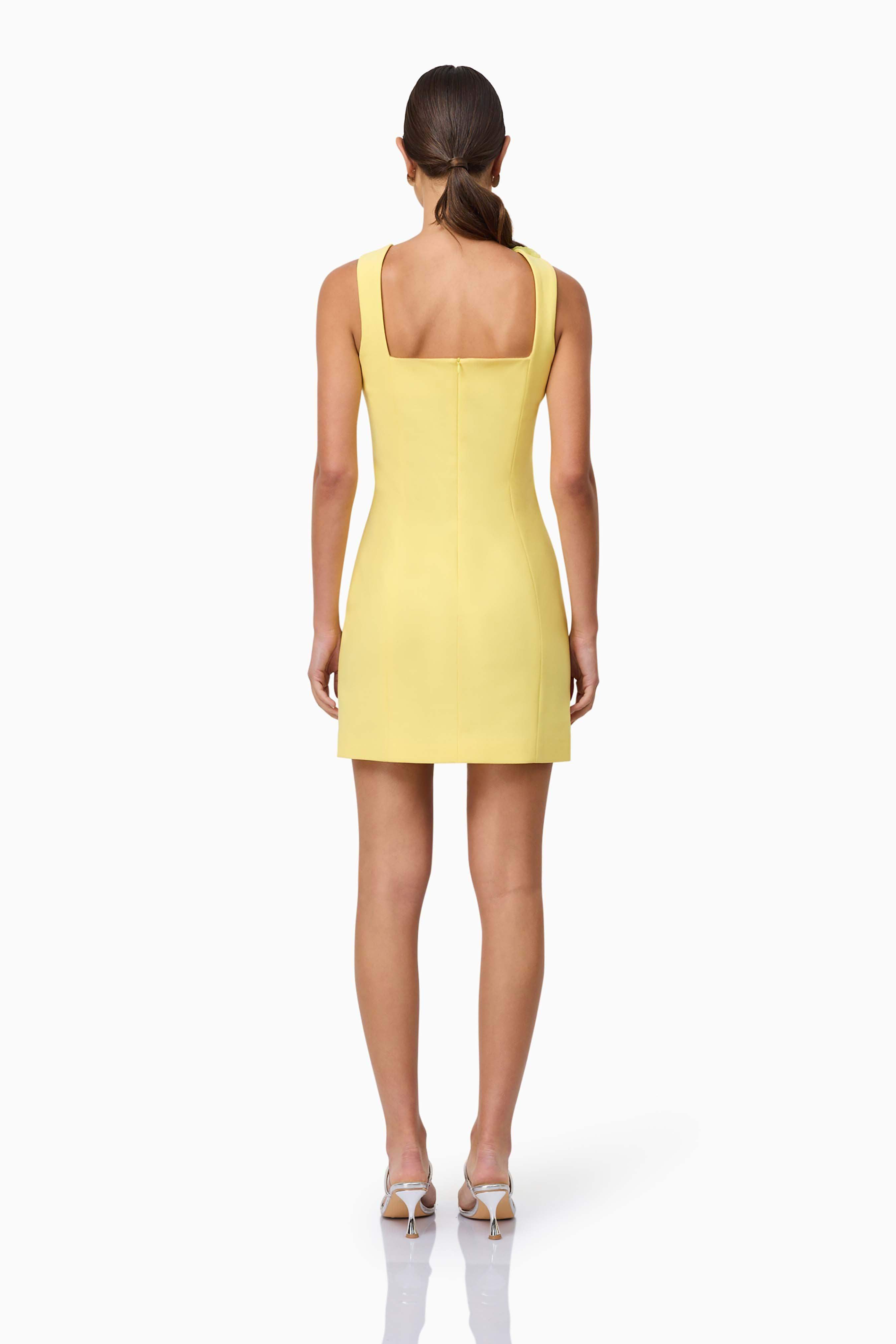 Trompe 3D Mini Dress In Yellow