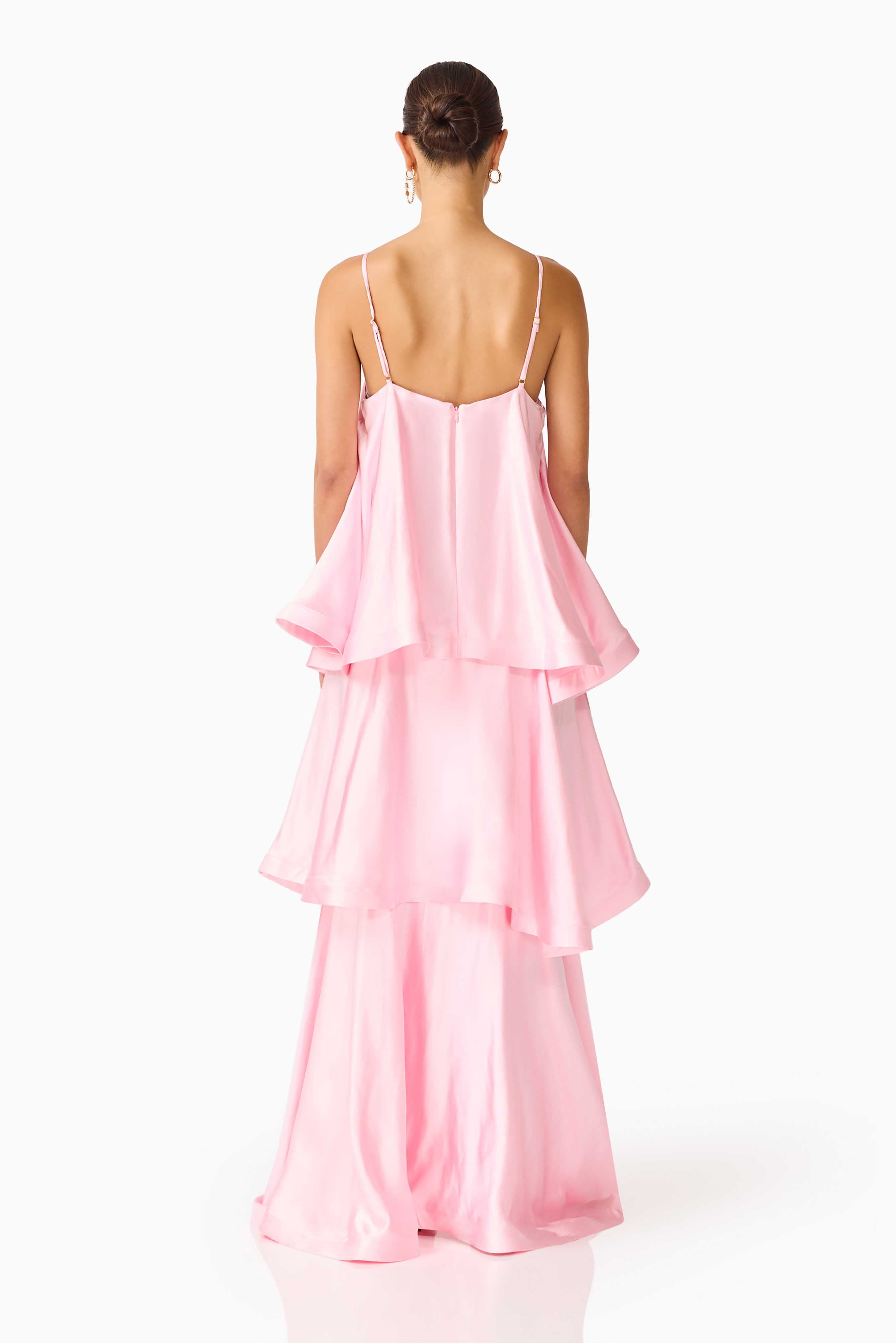 Tilly Tiered Maxi Dress in Pale Pink