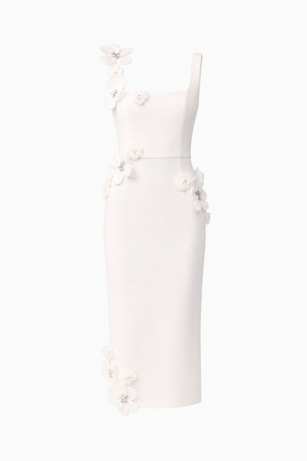 Chantelle 3D Midi Dress in White