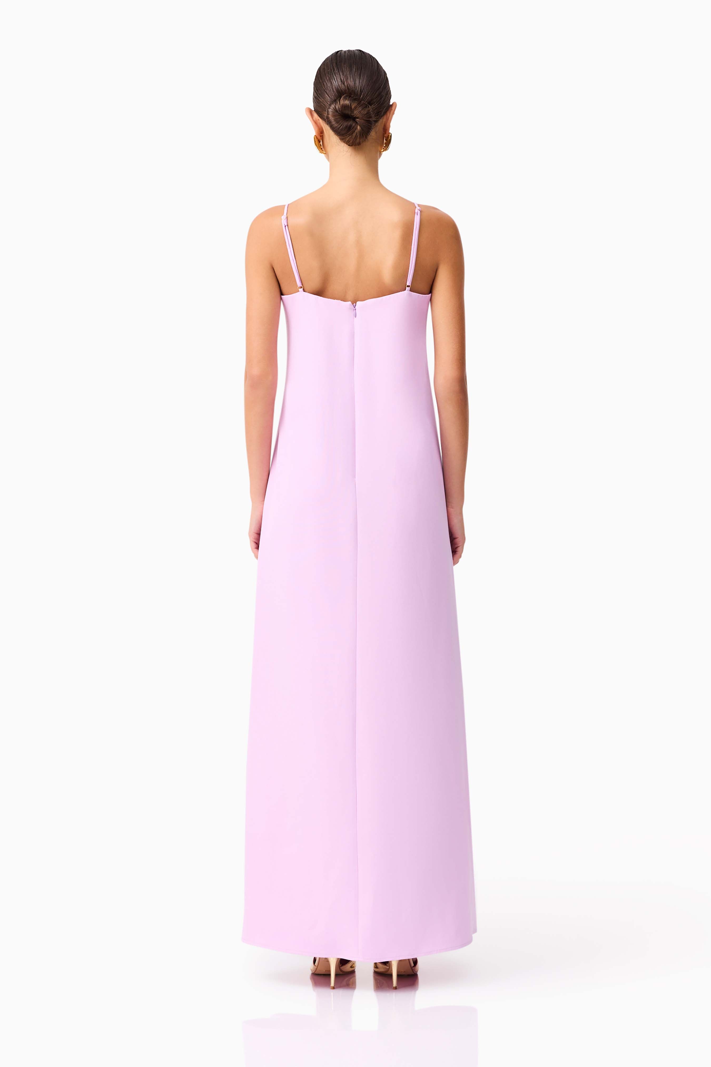 Buttercup Embroidered Maxi Dress in Purple