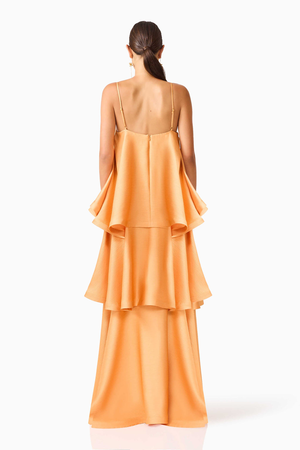 Tilly Tiered Maxi Dress in Orange