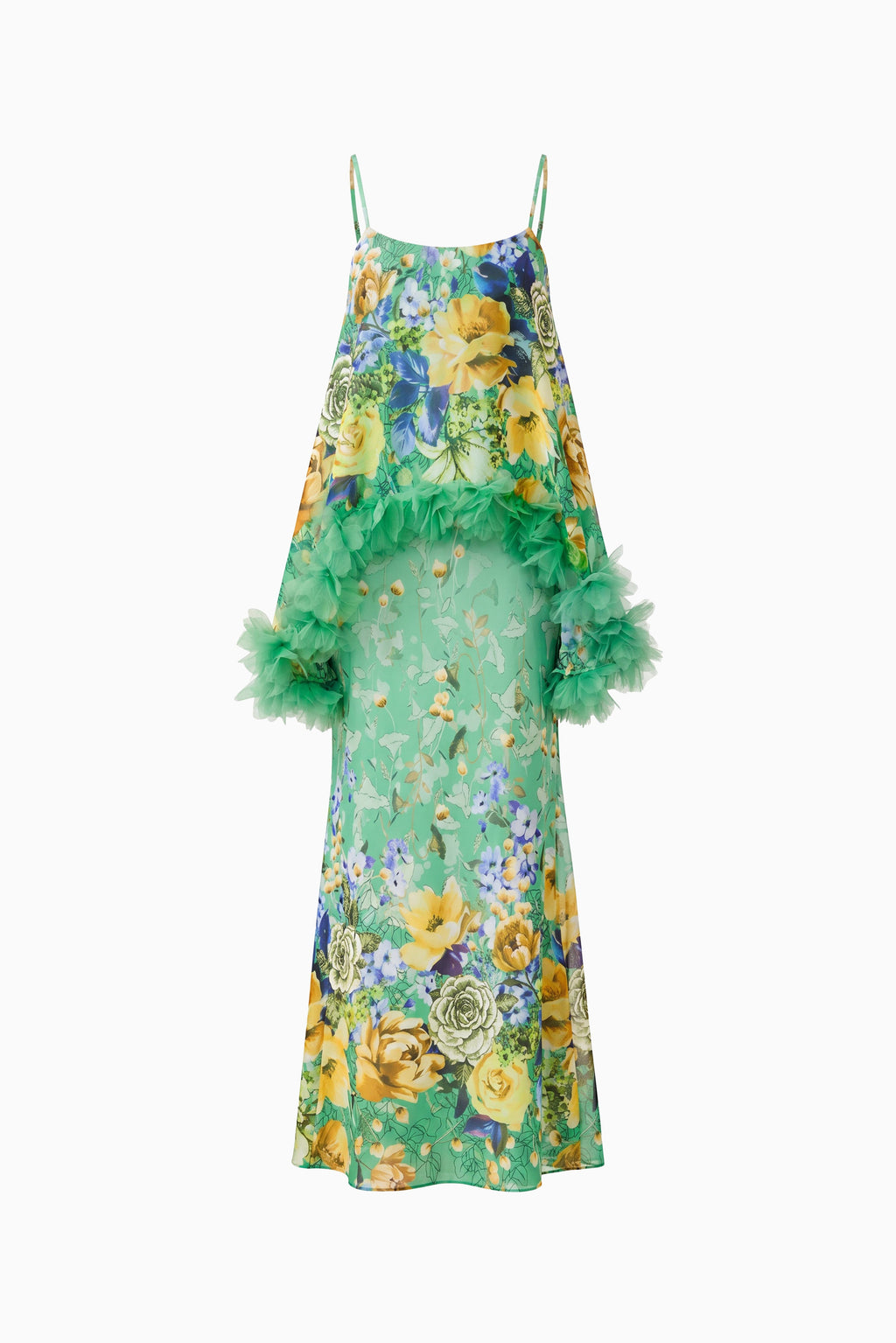 Jamie Tiered Maxi Dress in Green Floral