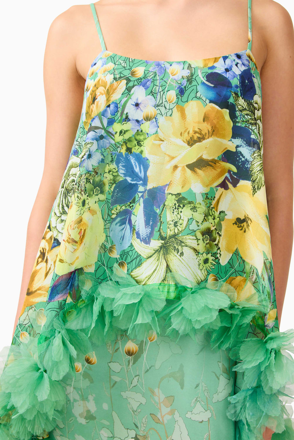 Jamie Tiered Maxi Dress in Green Floral