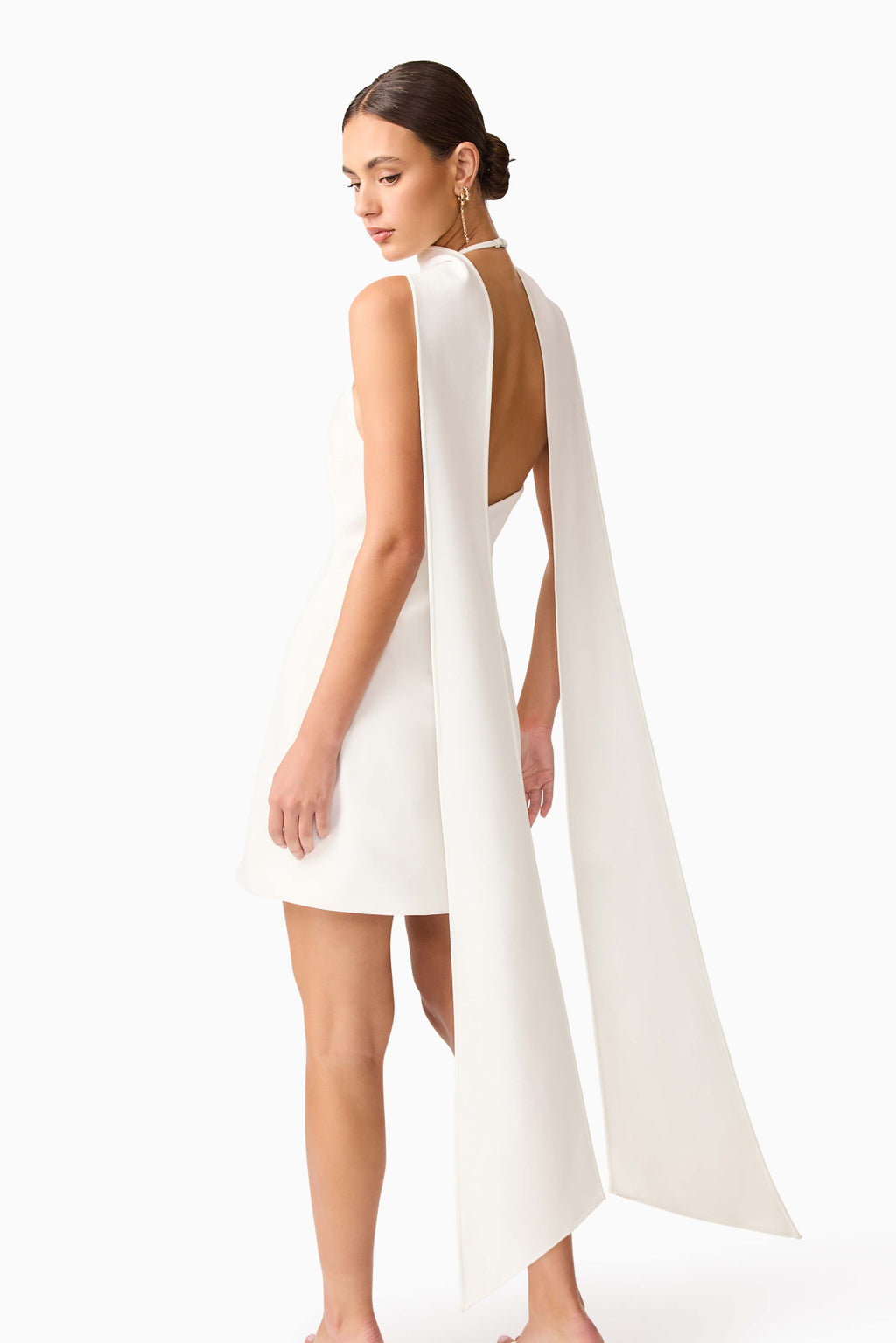 Mira Halter Mini Dress in White