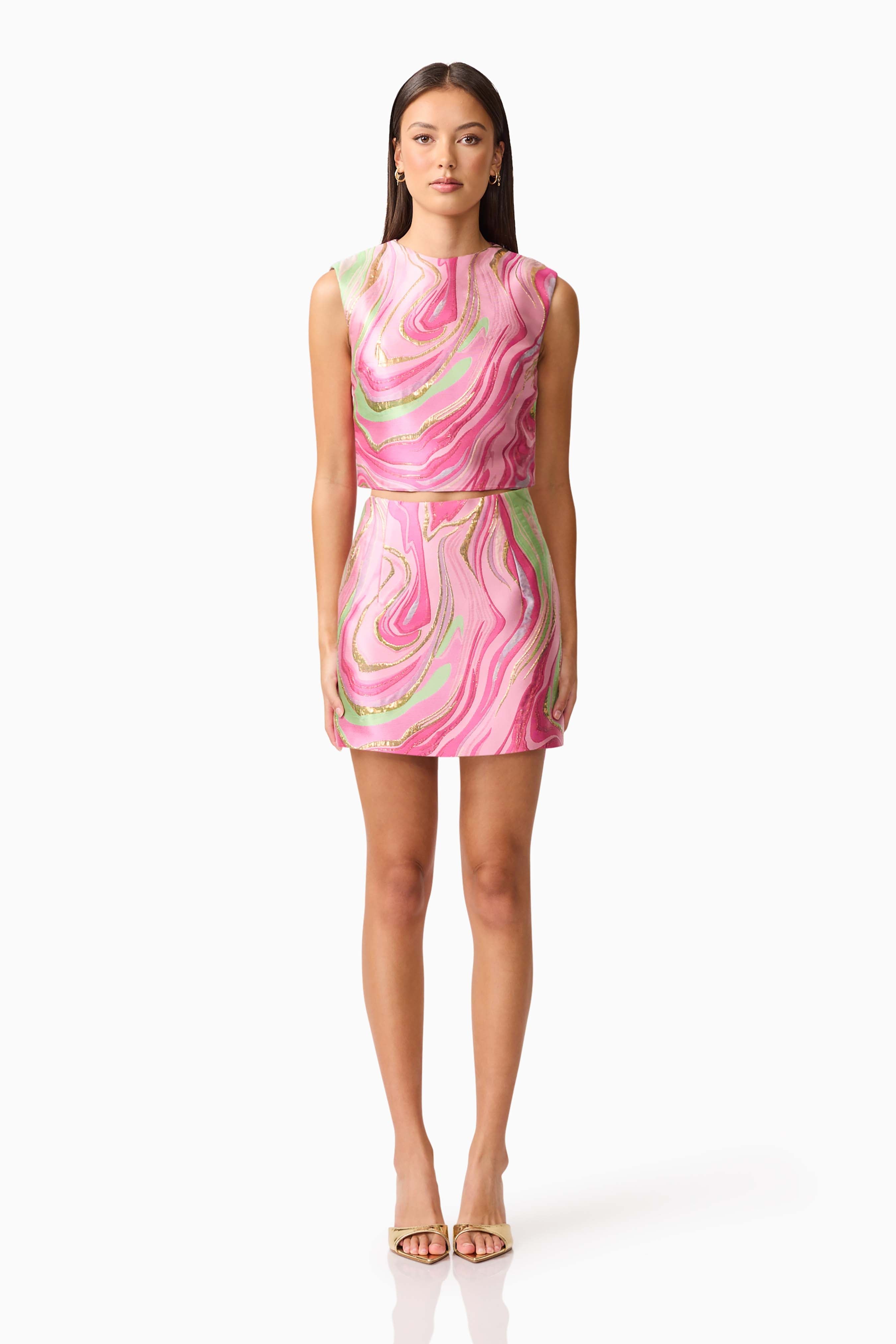 Mirella Top & Skirt Set in Pink