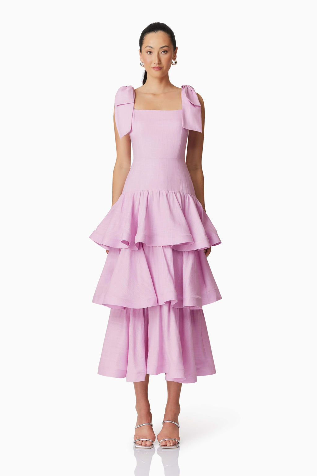 Kara Tiered Maxi Dress in Purple