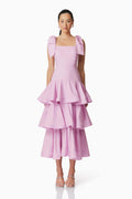 Kara Tiered Maxi Dress in Purple