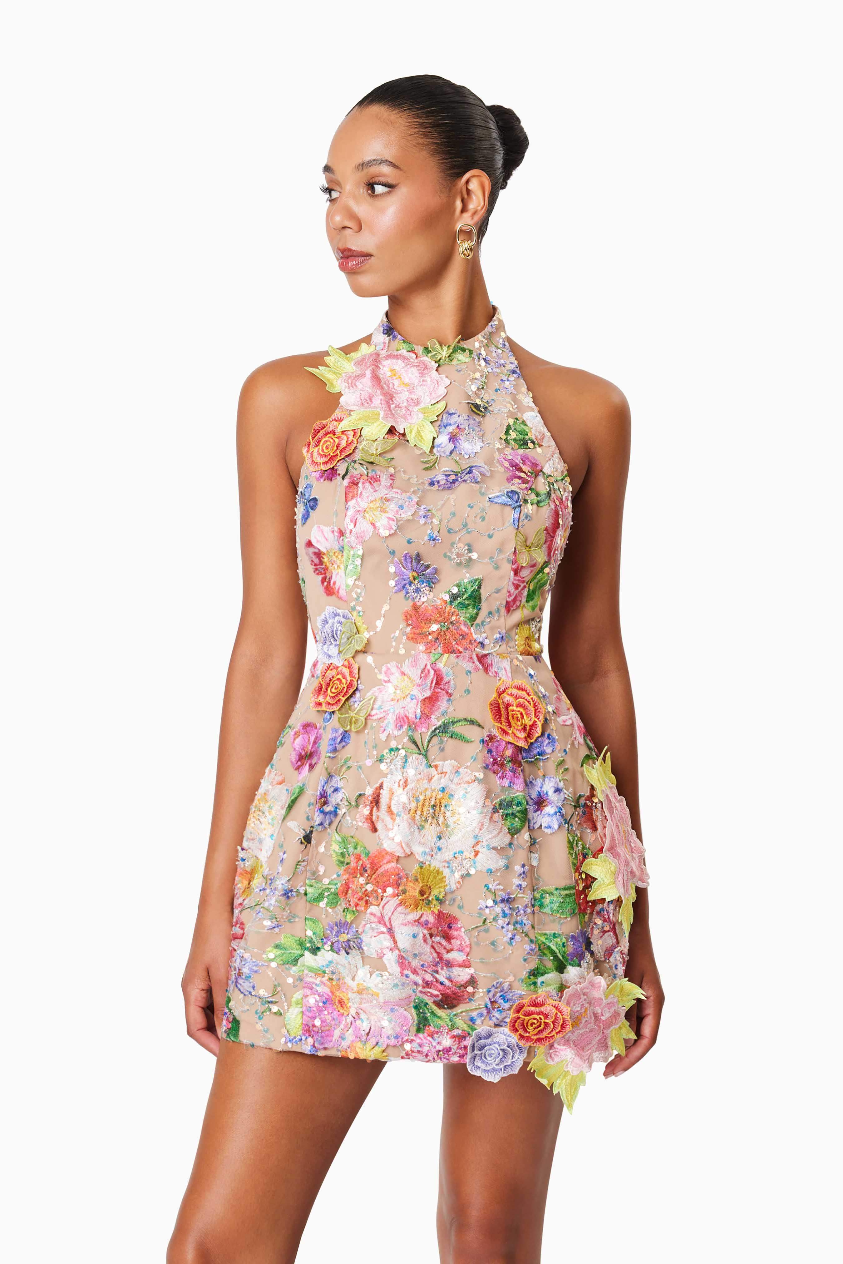 OMR x ELLIATT: Meadowhawk Mini Sequin Dress In Pink