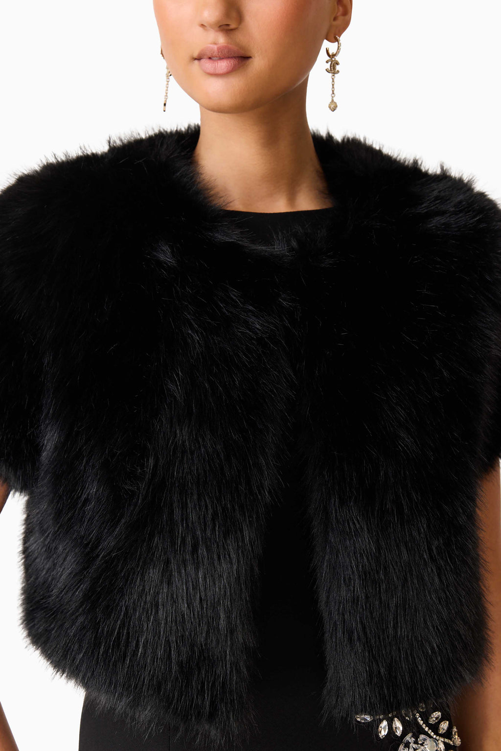 Lucyna Short Sleeve Bolero in Black