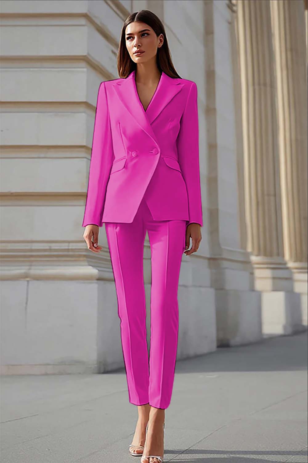 Slim Fit 2-Piece Ivory Business Suit
