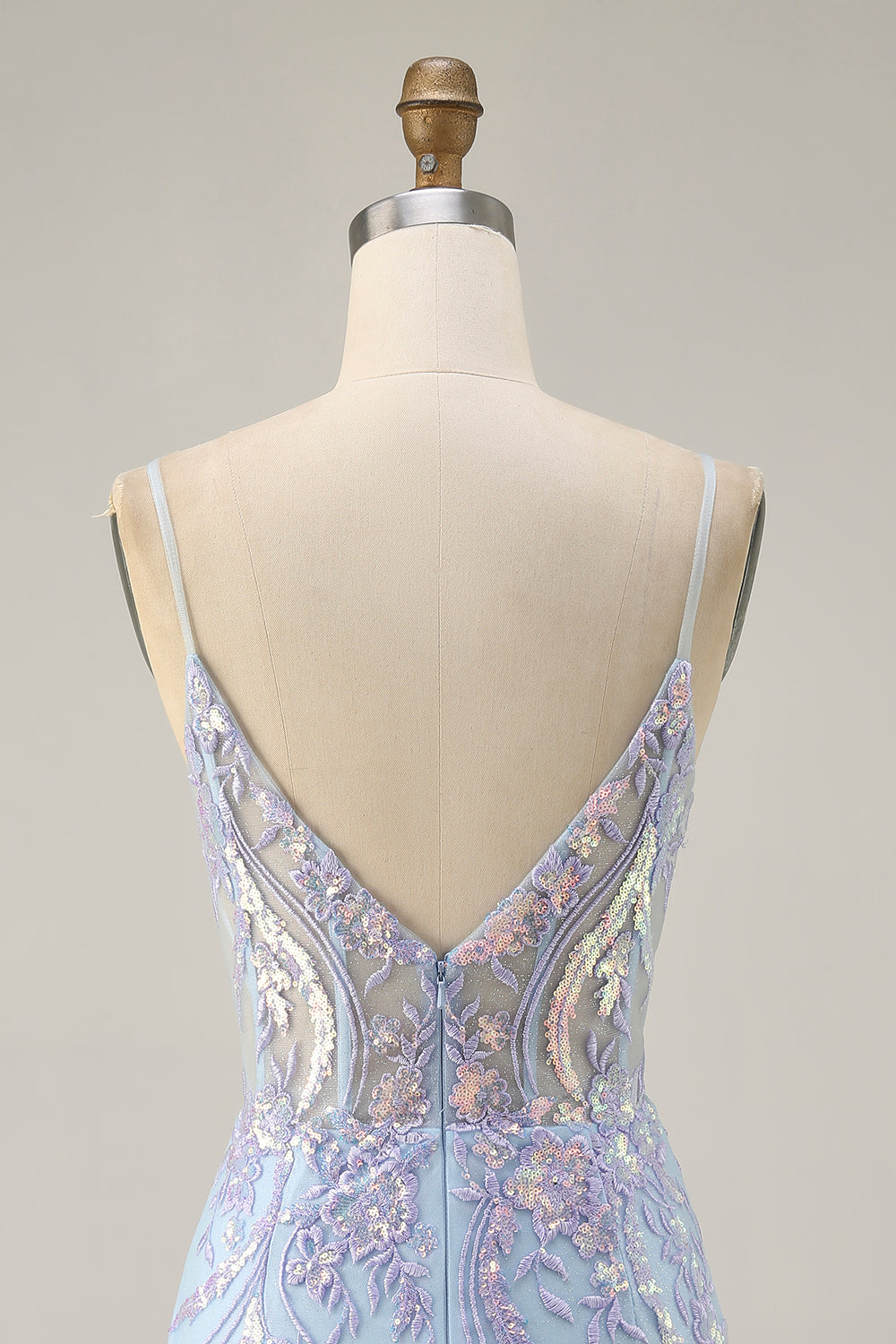 Lilac Corset Sequin Bodycon Homecoming Dress With Appliques