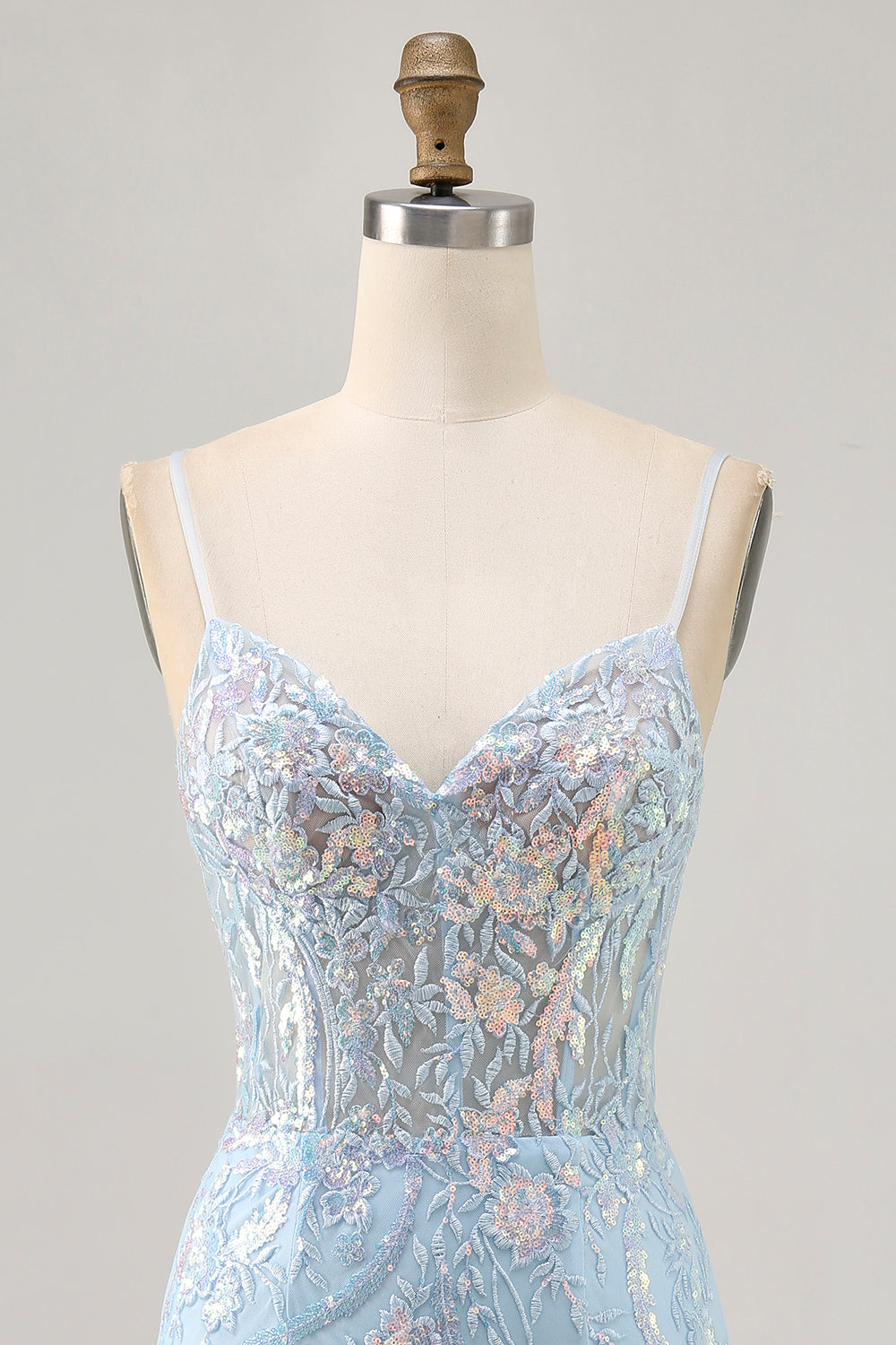 Lilac Corset Sequin Bodycon Homecoming Dress With Appliques