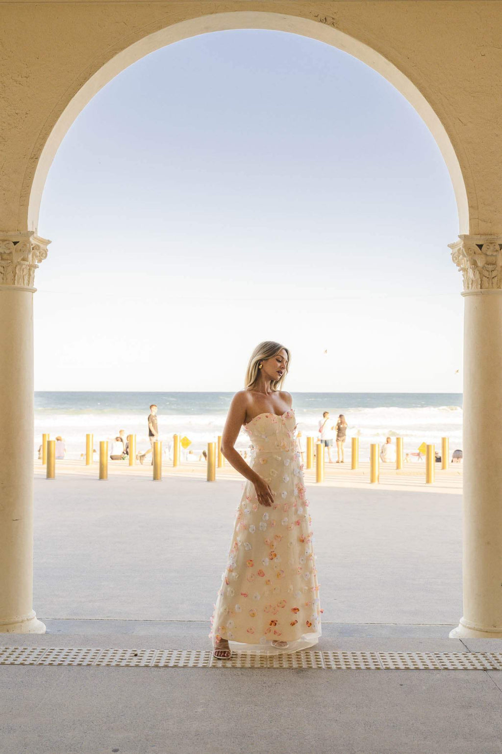 Livia Strapless Maxi Dress in Yellow