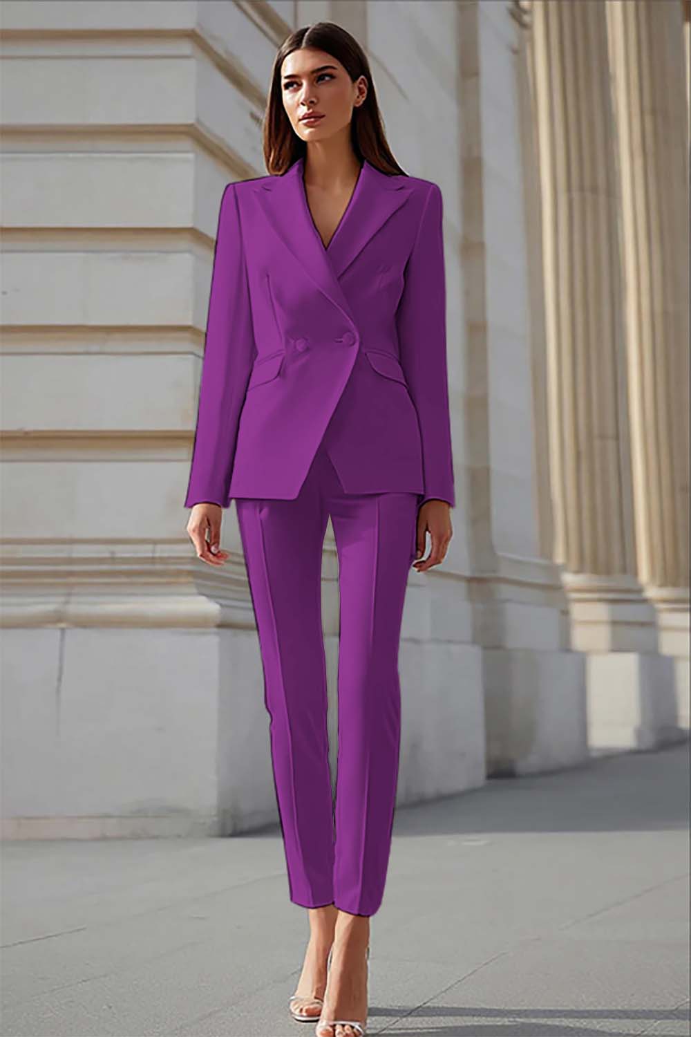 Slim Fit 2-Piece Ivory Business Suit