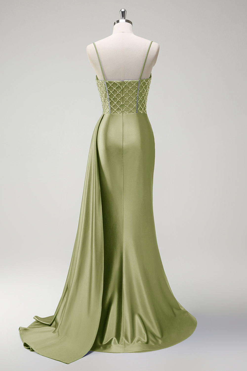 Royal Blue Mermaid Beaded Corset Prom Dress with Sash
