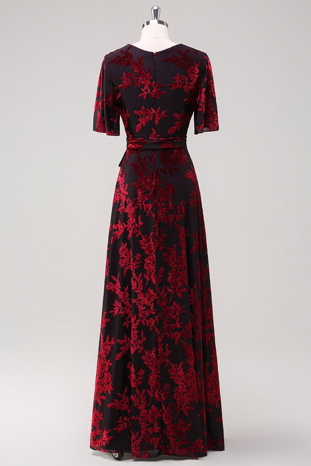 Burnout Velvet Dark Green Wedding Guest Dress